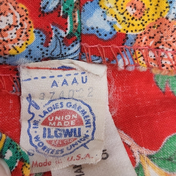 Vintage 70s Floral Union Made Fit & Flare Dress - Picture 4 of 12